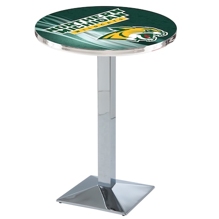 Holland Bar Stool Co 36" Chrome Northern Michigan Pub Table, 28" dia. Top L217C3628NorMic-D2